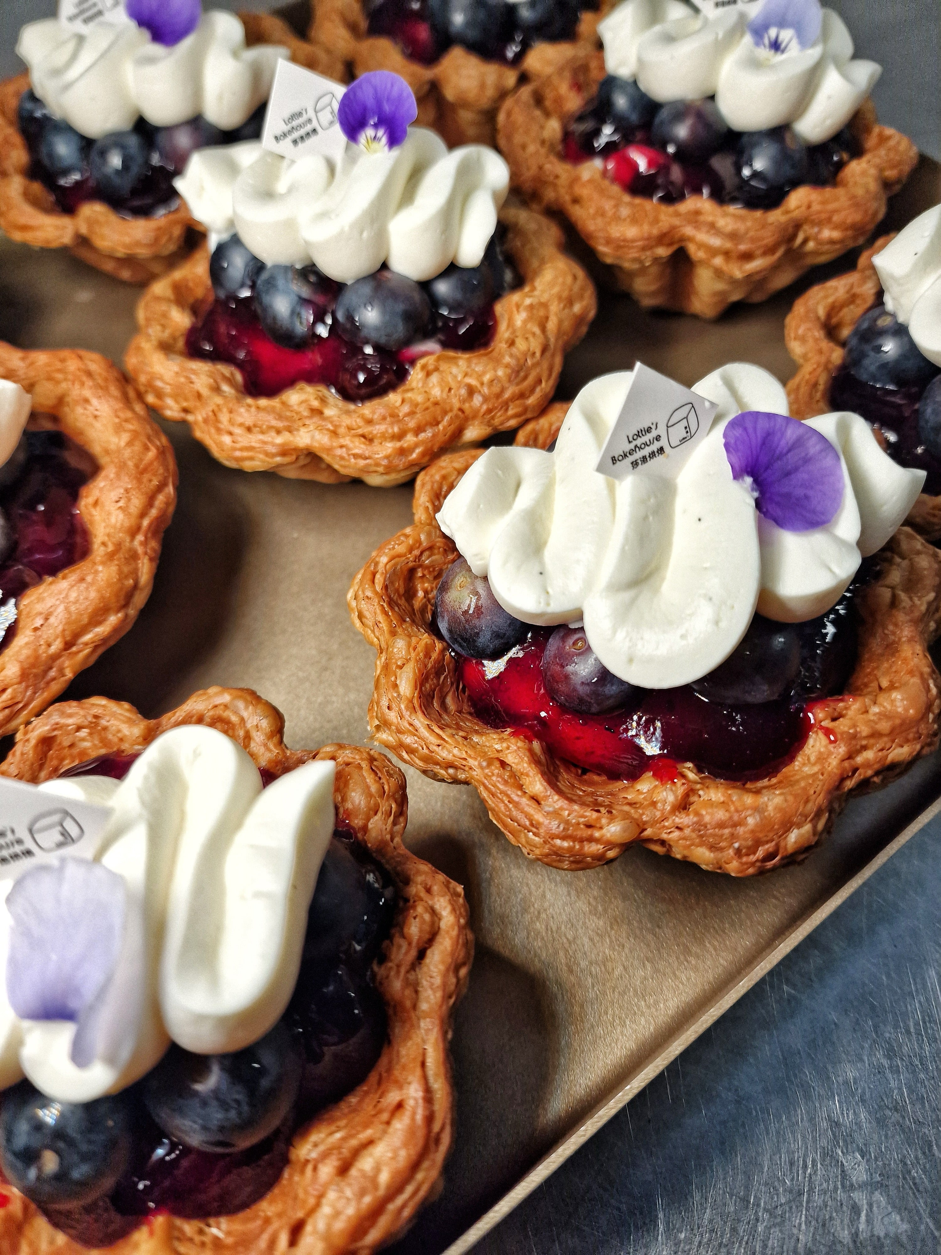 Blueberry cream tart